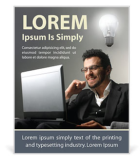 Businessman Having an Idea Poster Template
