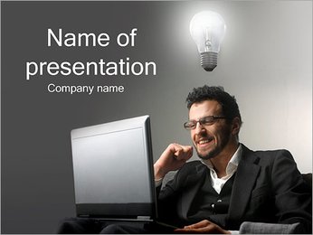 Businessman Having an Idea PowerPoint Template