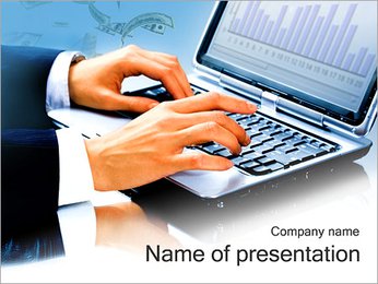 Businessman Typing Document PowerPoint Template