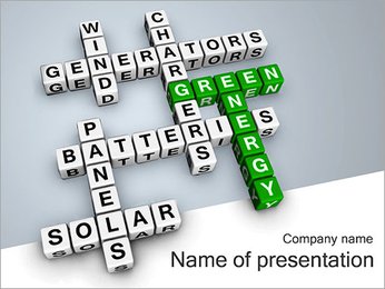 Green Energy Crossword PowerPoint Template