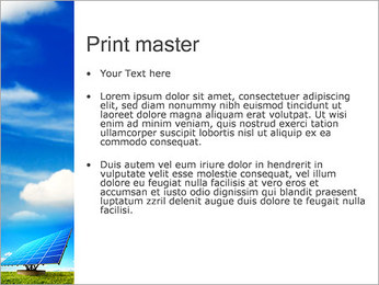 Solar Panel on Green PowerPoint Template