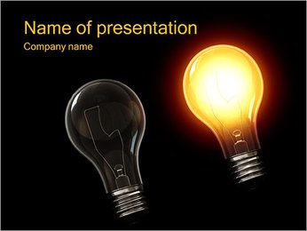 Two Light Bulbs PowerPoint Template