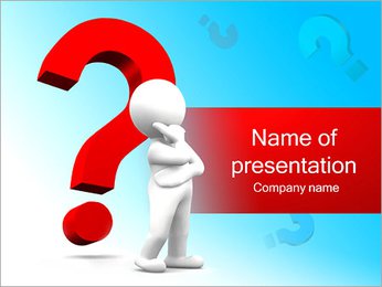 Man and Question Mark PowerPoint Template