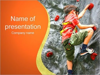 Kind Klimmen op Wall Sjablonen PowerPoint presentatie