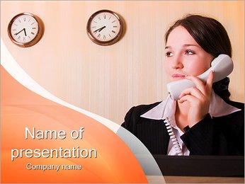Woman At The Reception PowerPoint Template