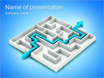 Way In Labyrinth PowerPoint Template