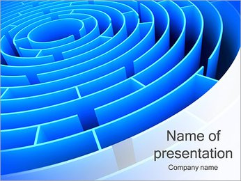 Long And Blue Labyrinth PowerPoint Template