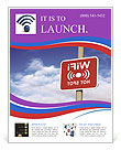 Blue Sky Wifi Hotspot Sign: Connecting To Wireless Network On-The-Go Flyer Template