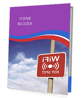 Blue Sky Wifi Hotspot Sign: Connecting To Wireless Network On-The-Go Presentation Folder