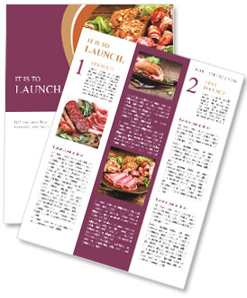 Italian Meat Delights: Sausage, Ham, Salami, And Bacon Varieties. Newsletter Template