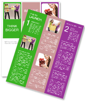 Cheerful Girl with Presents Newsletter Template