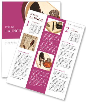 Antique Pen with Quill Newsletter Template