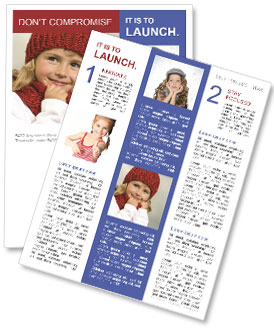 Small Girl in Red Knitted Hat Newsletter Template