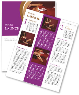 Seductive Santa Helper Lying On Red Background Newsletter Template