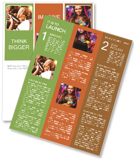 Group Of Beautiful Women Cheering With Bartender In Bar Newsletter Template