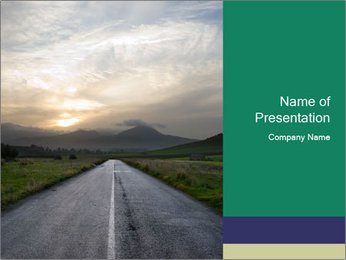 Misty Empty Road PowerPoint Template