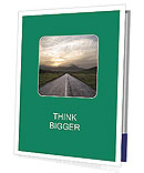 Desolate Country Road Intersects With A Straight Road During A Gloomy Sunset Presentation Folder