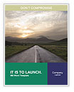 Desolate Country Road Intersects With A Straight Road During A Gloomy Sunset Word Template