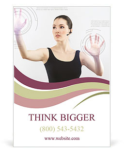 Woman and High Technology Ad Template
