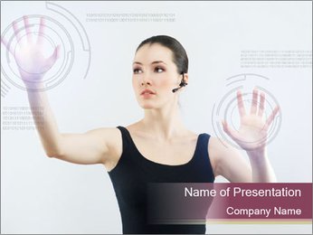 Woman and High Technology PowerPoint Template