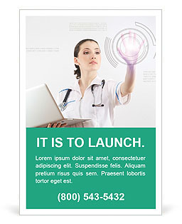 Doctor with Touch Screen Ad Template
