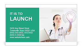 Doctor with Touch Screen Business Card Template