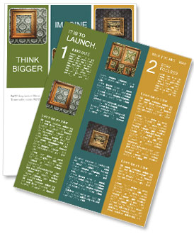 Decorative Vintage Wallpaper With Golden Frame Design Newsletter Template