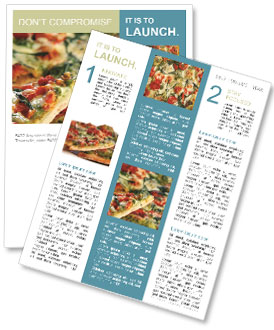 Fresh And Delicious Pizza With Salami Topping Newsletter Template