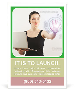 Smart Woman and Technology Ad Template