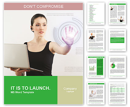 Smart Woman and Technology Word Template