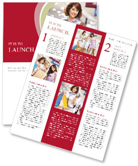 Shopaholic: Smiling Young Woman With Credit Card And Shopping Bags Newsletter Template