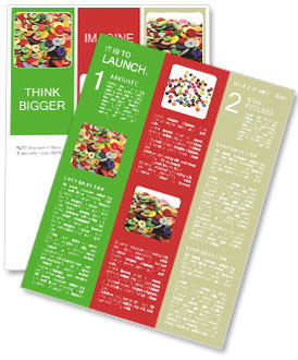 Pile of Colorful Buttons Newsletter Template