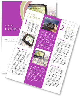 City Map Background With Gps Auto Navigator Device Newsletter Template