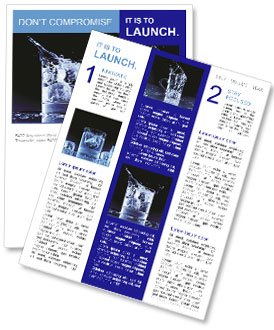 Black Background Water Splash In Close-Up View Newsletter Template