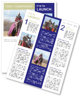 Equine Warrior Brandishing A Sword Newsletter Template