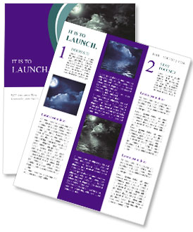 Nightly Clouds And The Enigmatic Moon Reflecting On The Water Newsletter Template