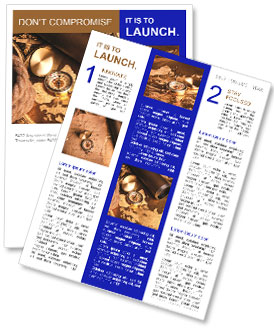 Vintage Navigation Tools: Compass, Maps, And Telescope For Retro Exploration. Newsletter Template