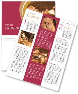 Vintage Navigation Tools: Compass, Maps, And Telescope For Nautical Exploration Newsletter Template