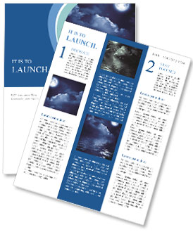 Nightly Clouds And Enigmatic Moon Reflected On The Water Newsletter Template