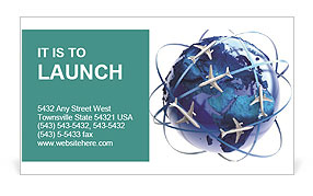 Exploring The Global Travel Metaphor Of International Air Transportation Business Card Template