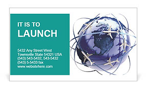 Exploring The Global Metaphor Of International Air Travel Business Card Template