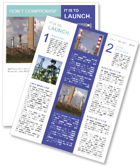 Roter und weißer Schornstein der Ölraffinerie am bewölkten Nachmittag Newsletter