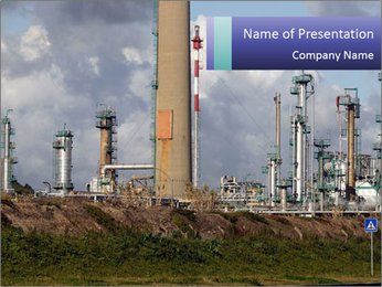Huge Oil Refinery PowerPoint Template