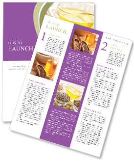 Healthy Breakfast Idea: Nutritious Bowls Of Whole And Ground Flax Seed Topped With Linseed Oil Newsletter Template