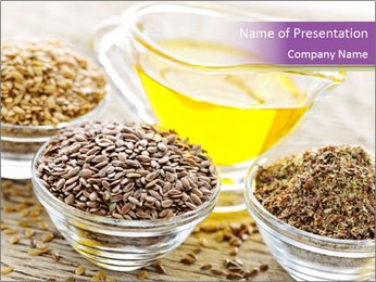 Healthy Flax Seed Oil PowerPoint Template
