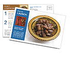 Moroccan Bowl Filled With Freshly Ripped Dates: A Sweet Delight Postcard Template