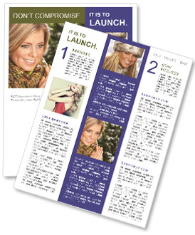 Stylish Woman Model Posing In Knitwear And Scarf In Studio Near Christmas Tree Newsletter Template