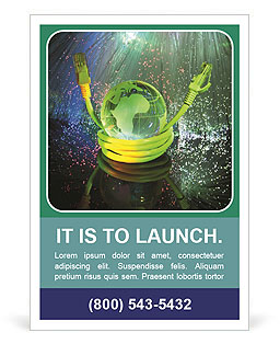 3D Planet with Green Cabel Ad Template