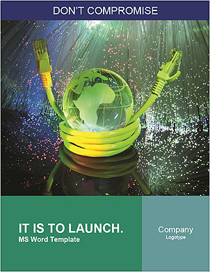 3D Planet with Green Cabel Word Template - Page 1