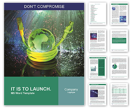 3D Planet with Green Cabel Word Template